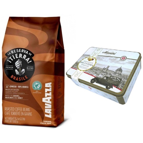 Кофе в зернах и печенье